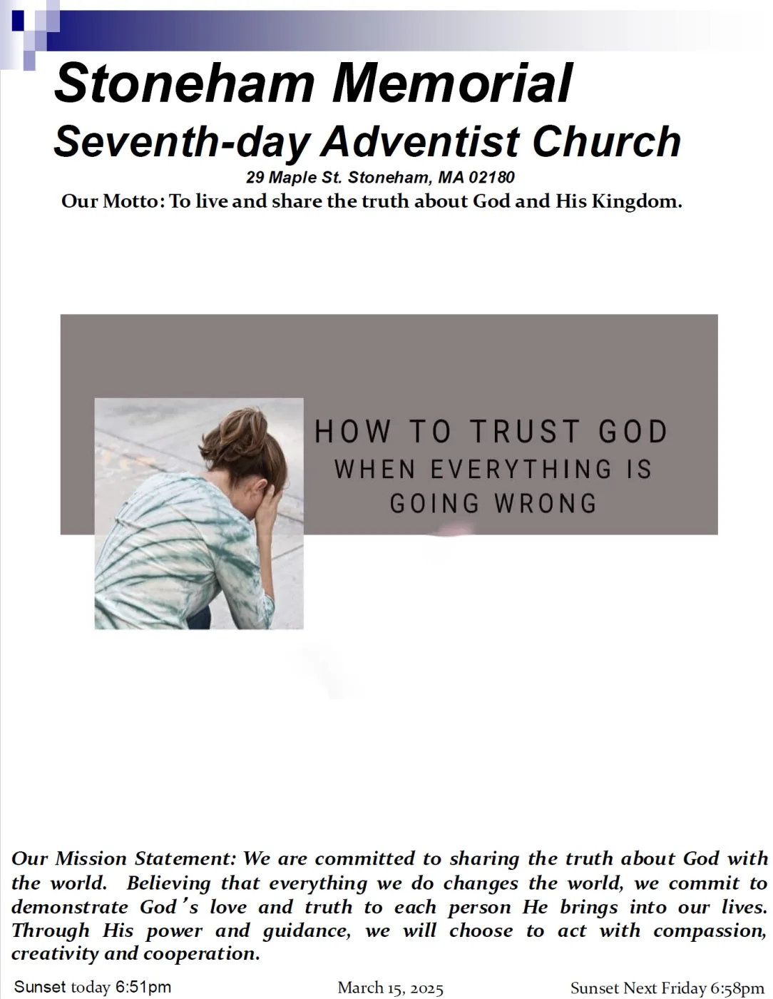 Cover of the bulletin for March 15, 2025