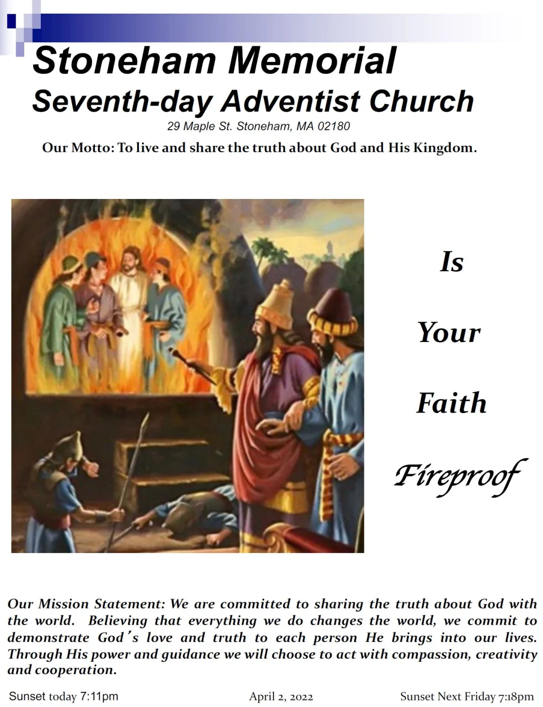 Cover of the bulletin for April 2, 2022