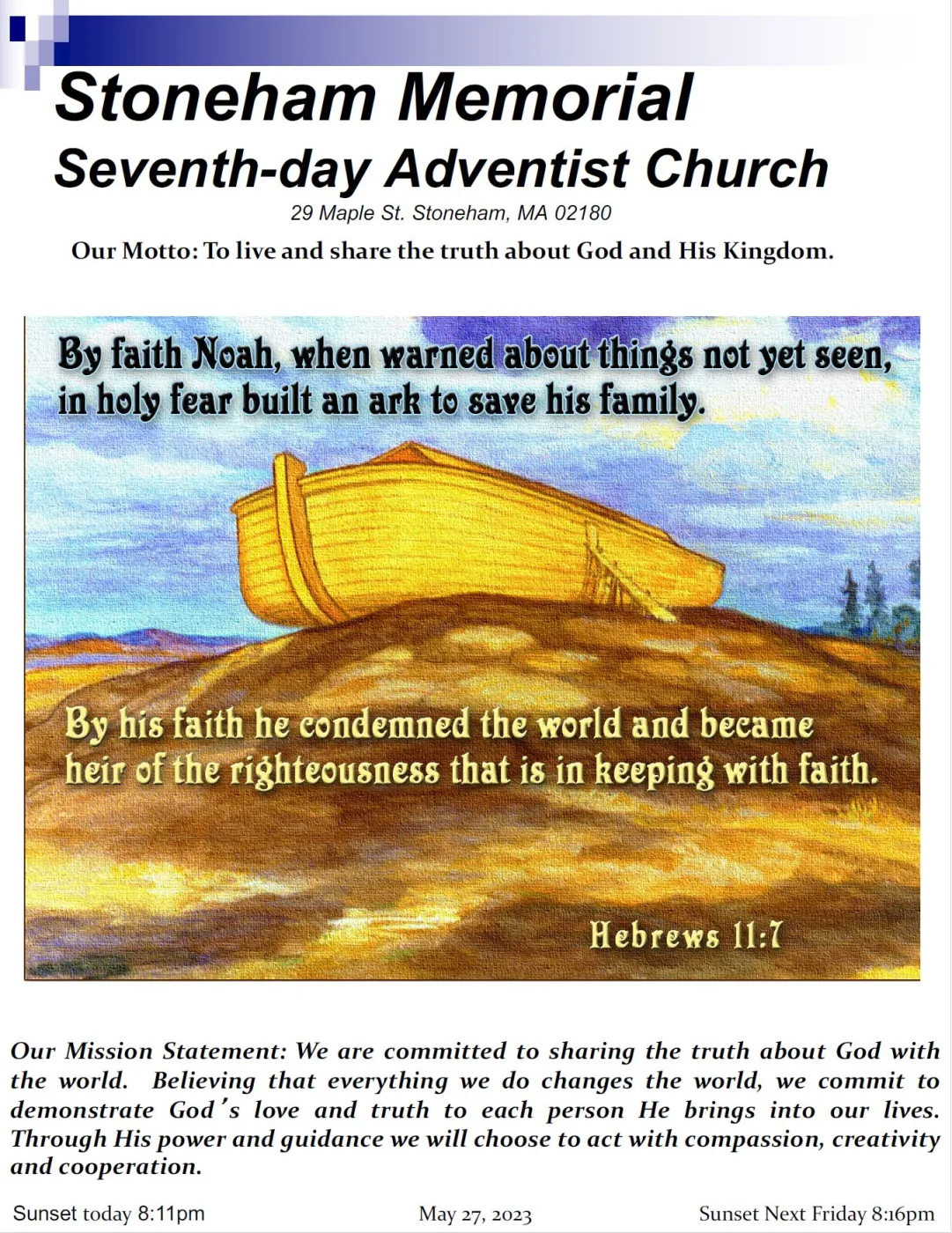 Cover of the bulletin for May 27, 2023