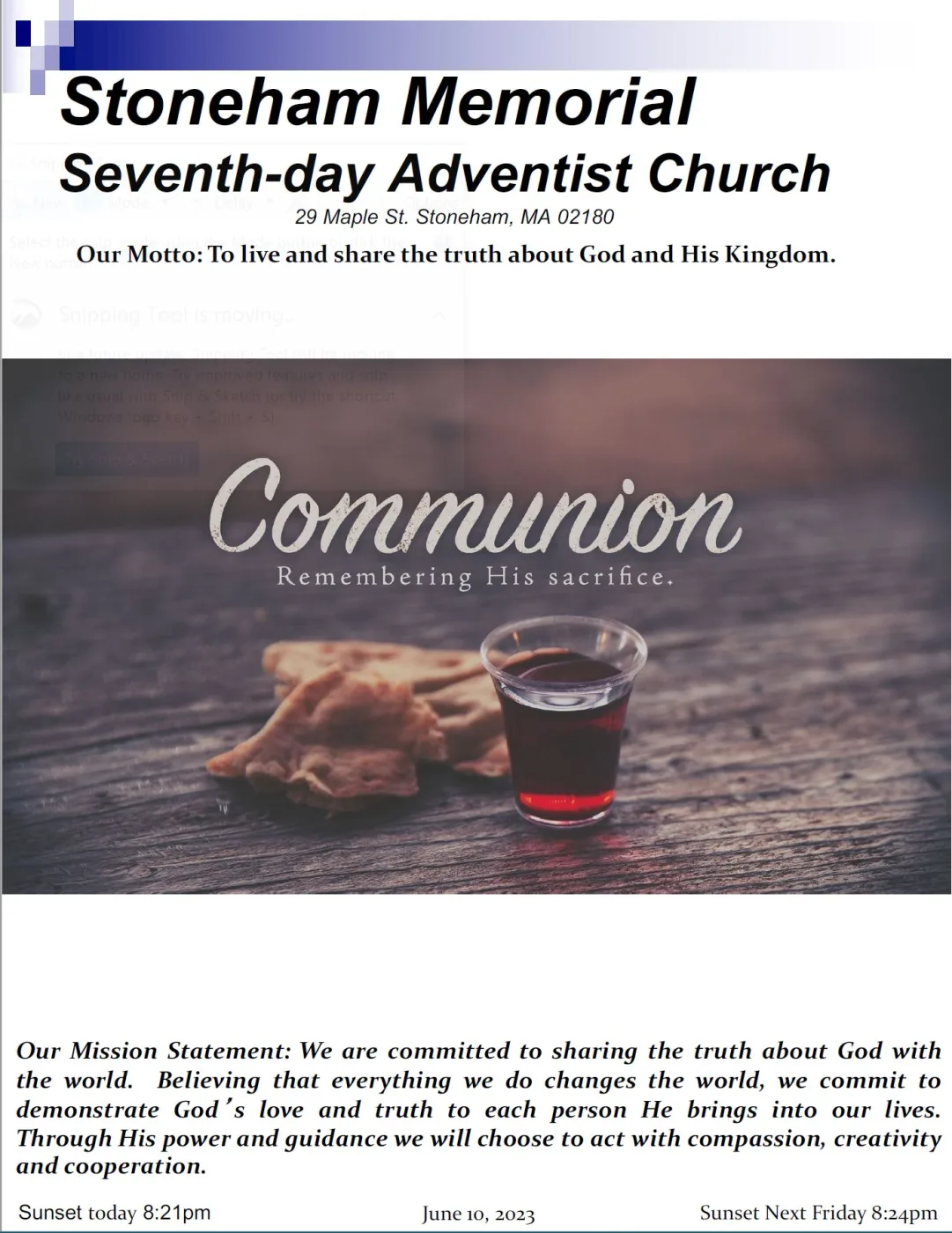Cover of the bulletin for June 10, 2023