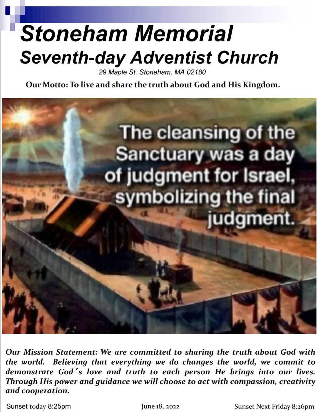 Cover of the bulletin for June 18, 2022