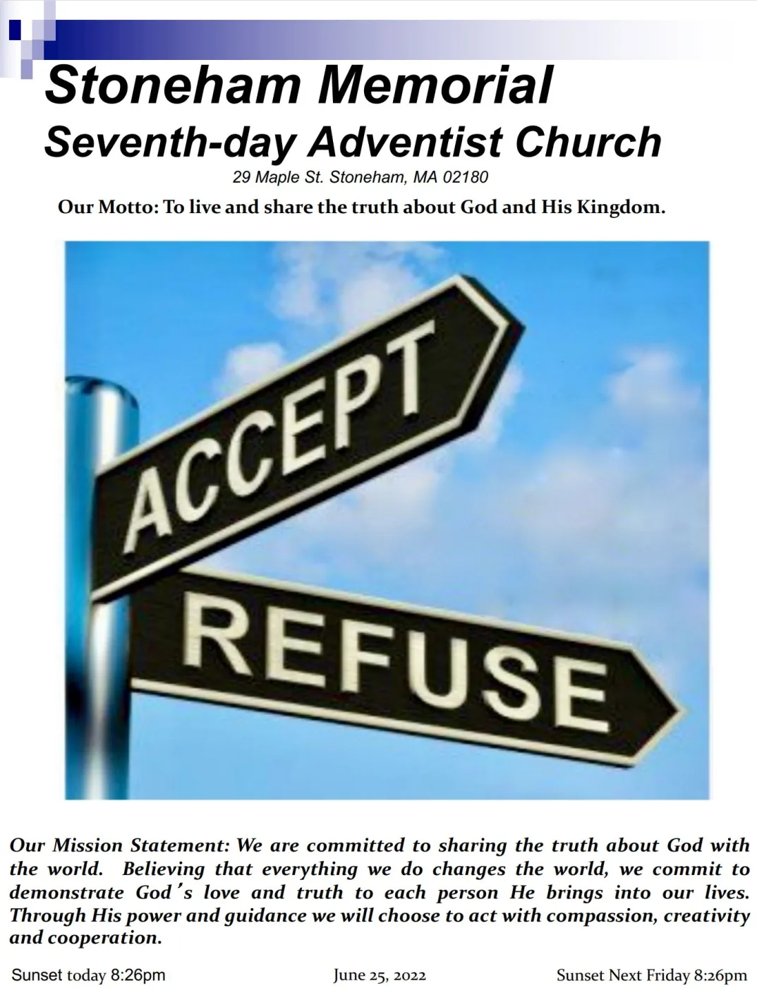Cover of the bulletin for June 25, 2022