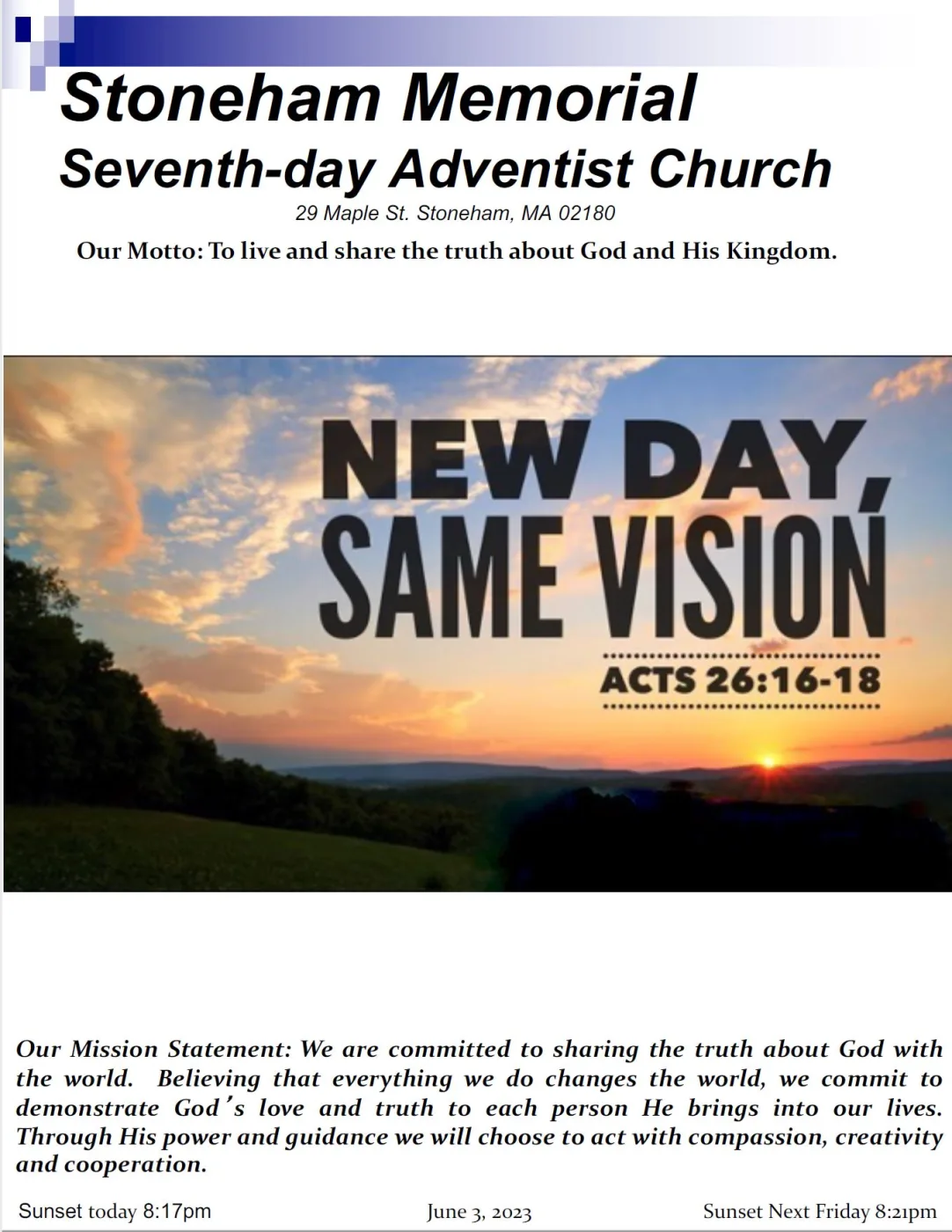 Cover of the bulletin for June 3, 2023