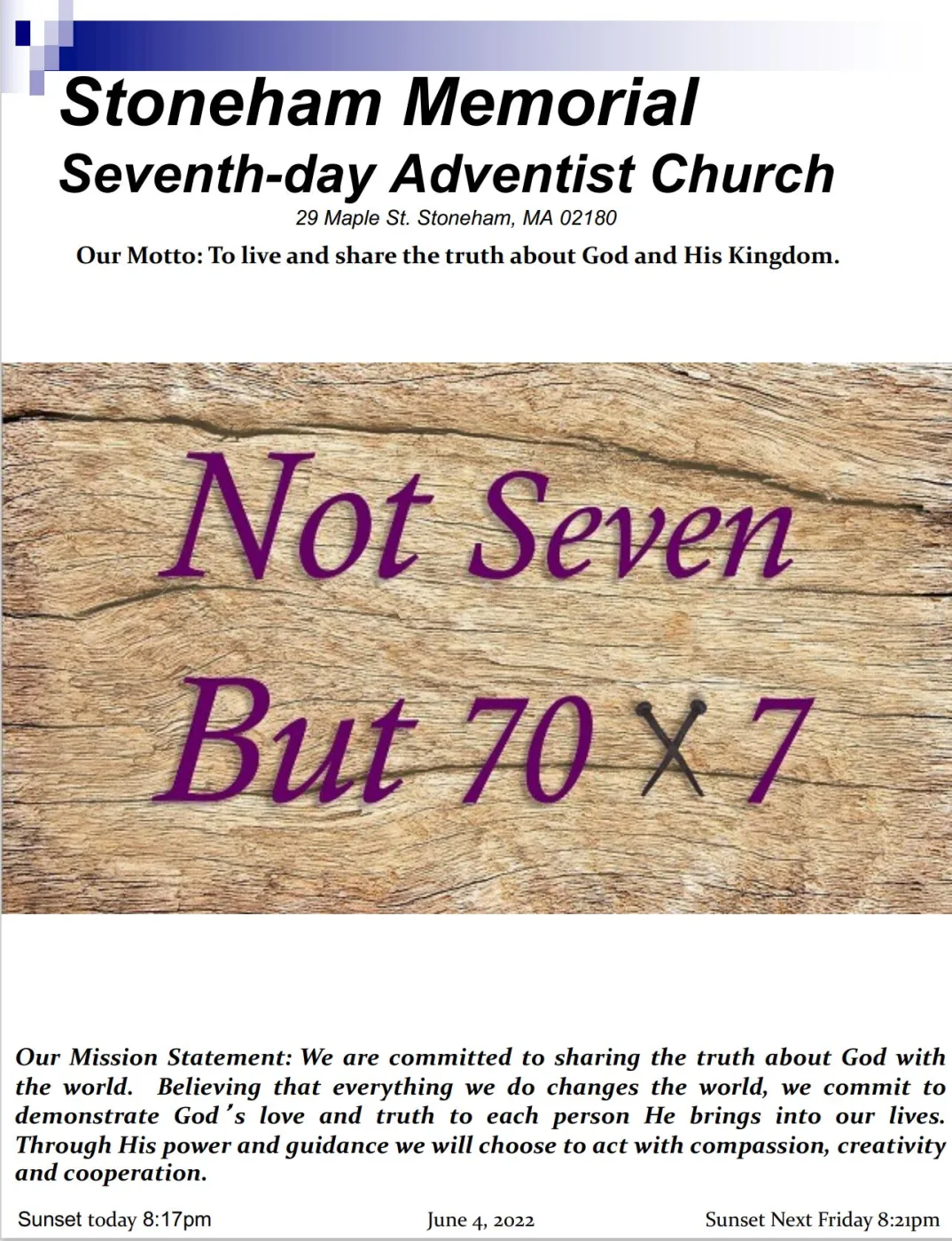 Cover of the bulletin for June 4, 2022