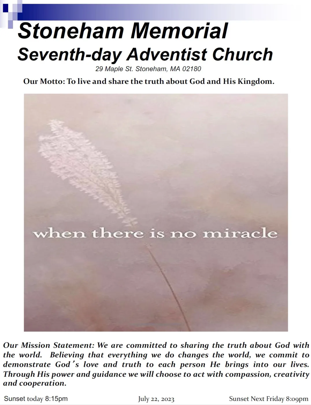 Cover of the bulletin for July 22, 2023