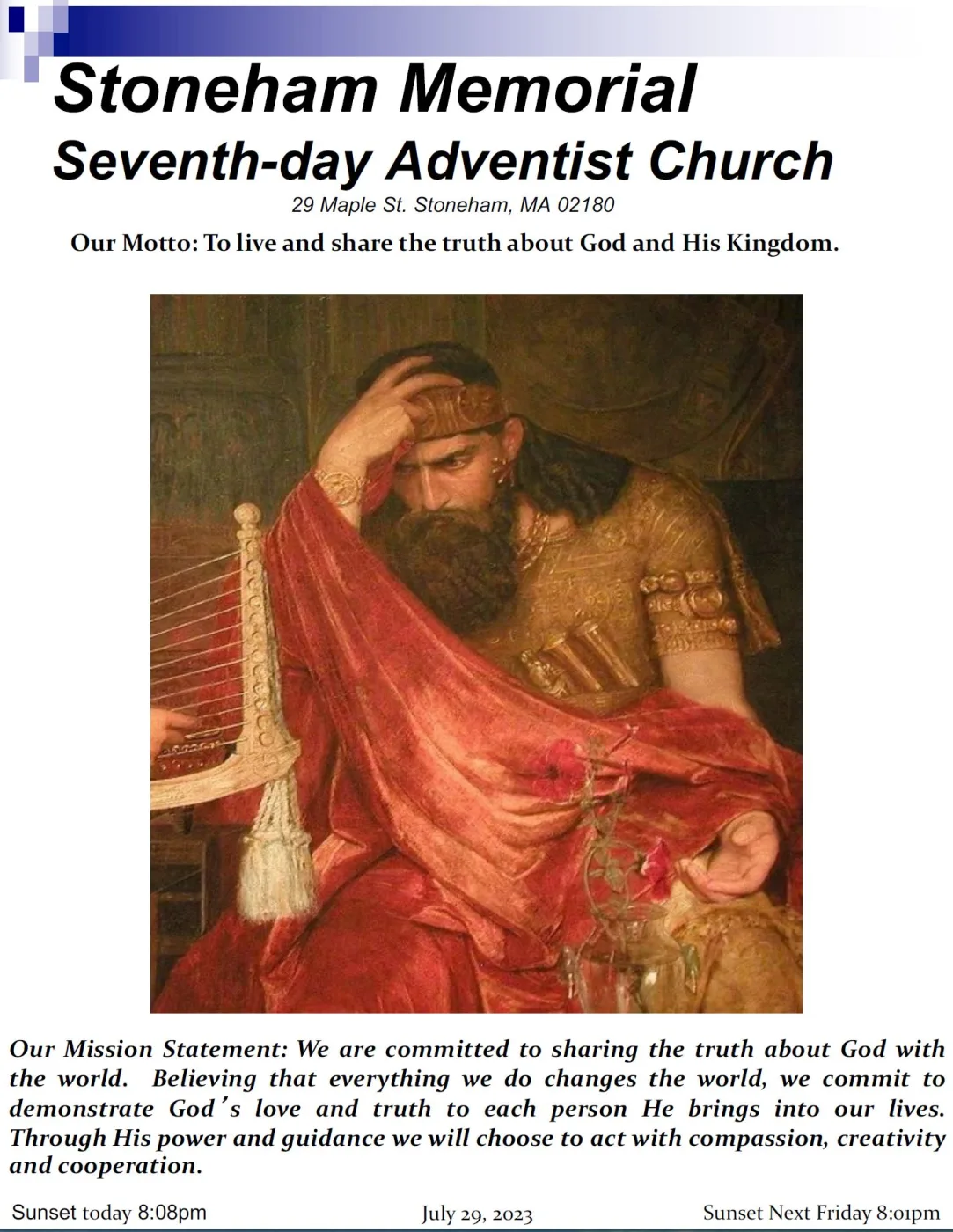 Cover of the bulletin for July 29, 2023