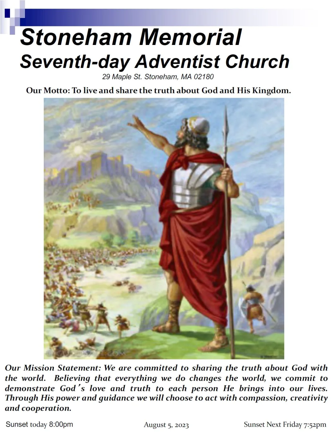 Cover of the bulletin for August 5, 2023