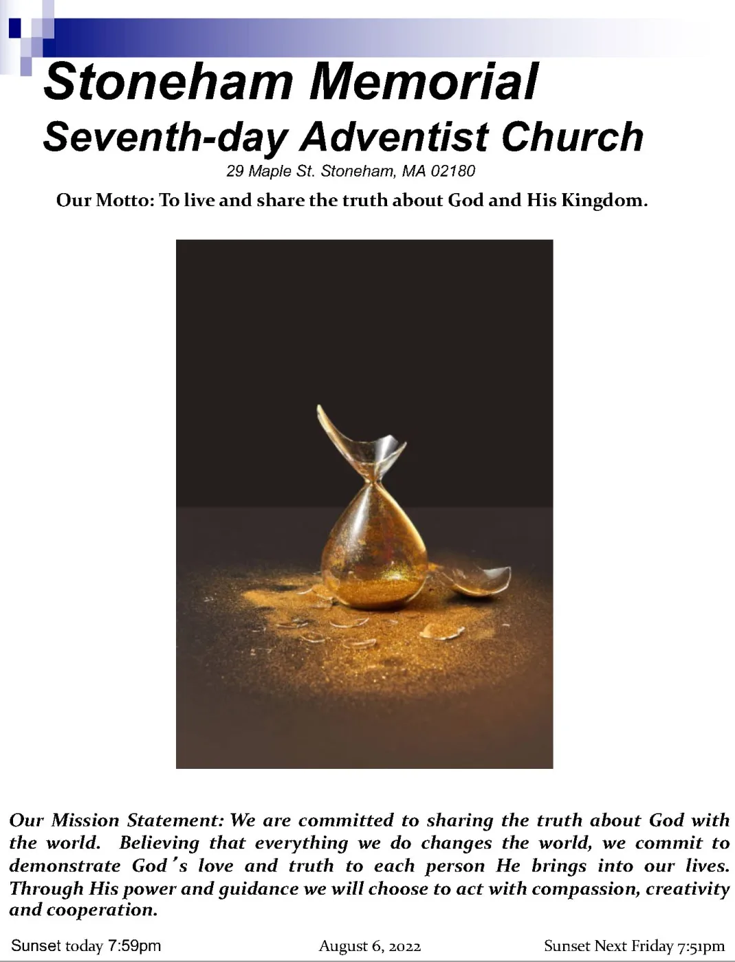 Cover of the bulletin for August 6, 2022