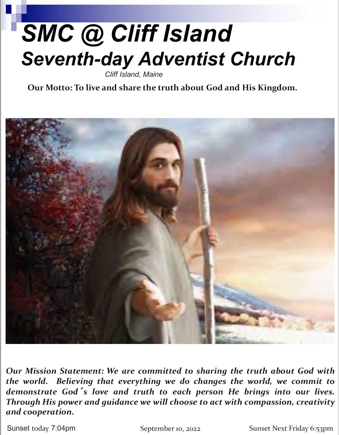 Cover of the bulletin for September 10, 2022