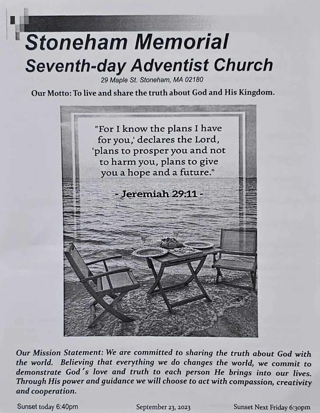 Cover of the bulletin for September 23, 2023
