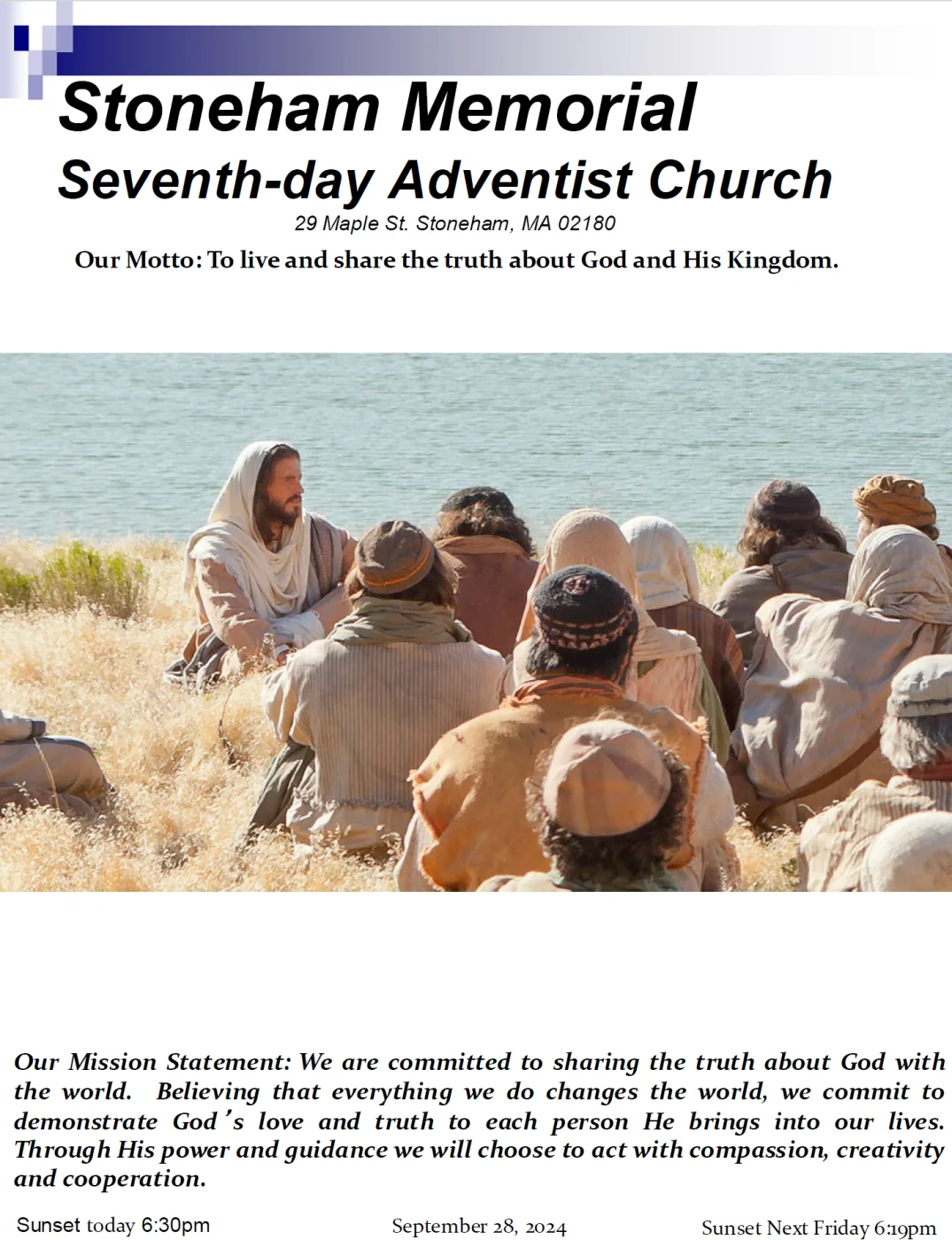 Cover of the bulletin for September 28, 2024