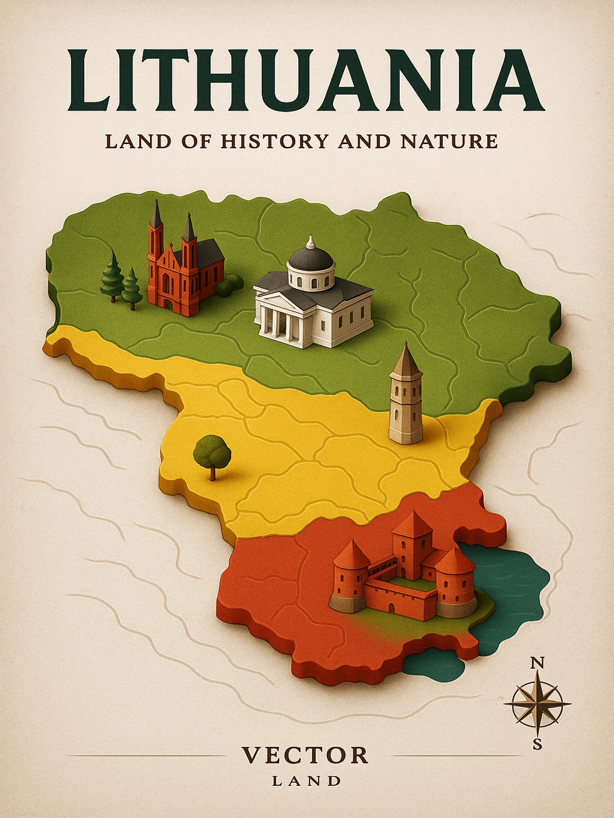 Lithuania Land of History and Nature Poster
