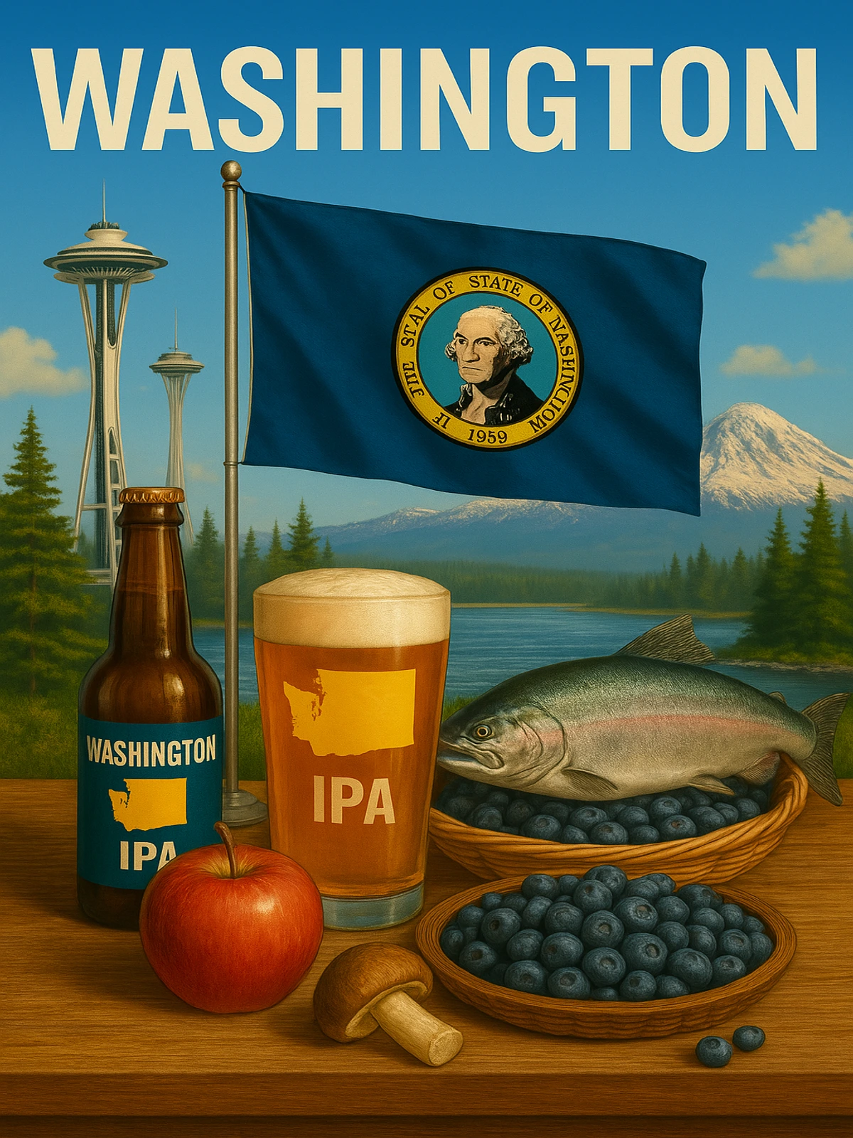 Washington IPA Landmark Foods Poster