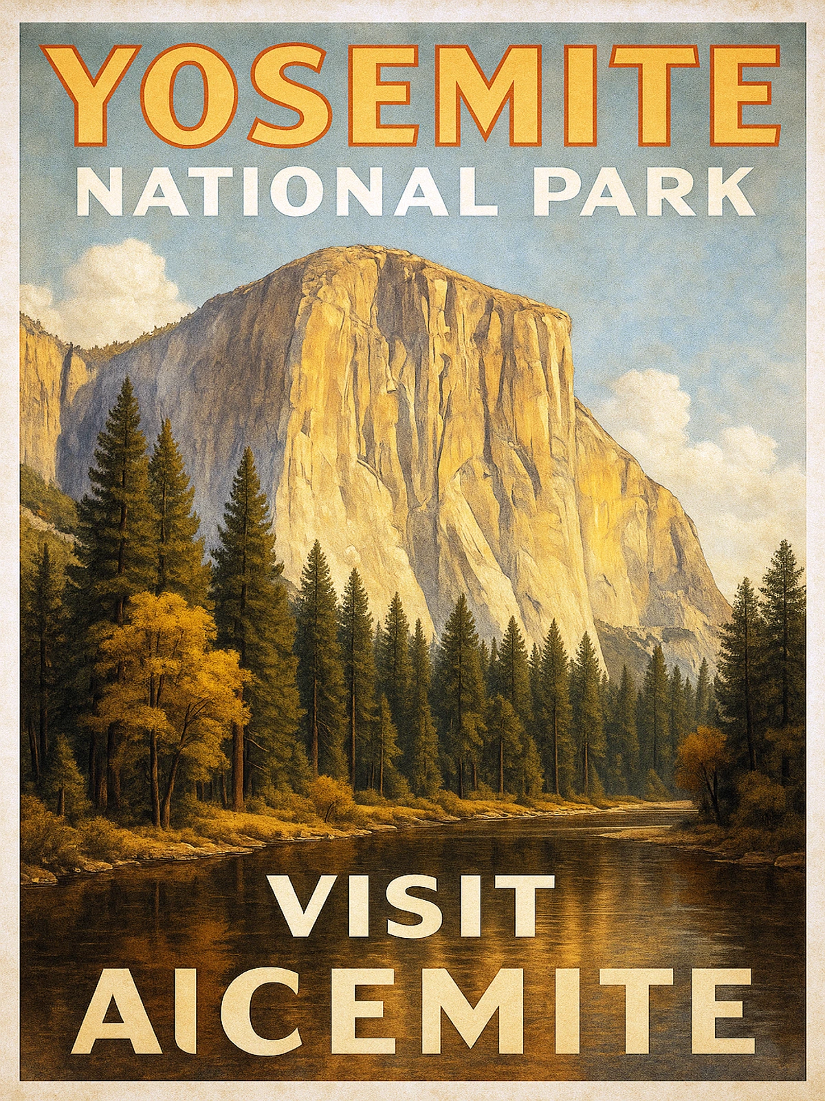 Yosemite National Park Visit Poster