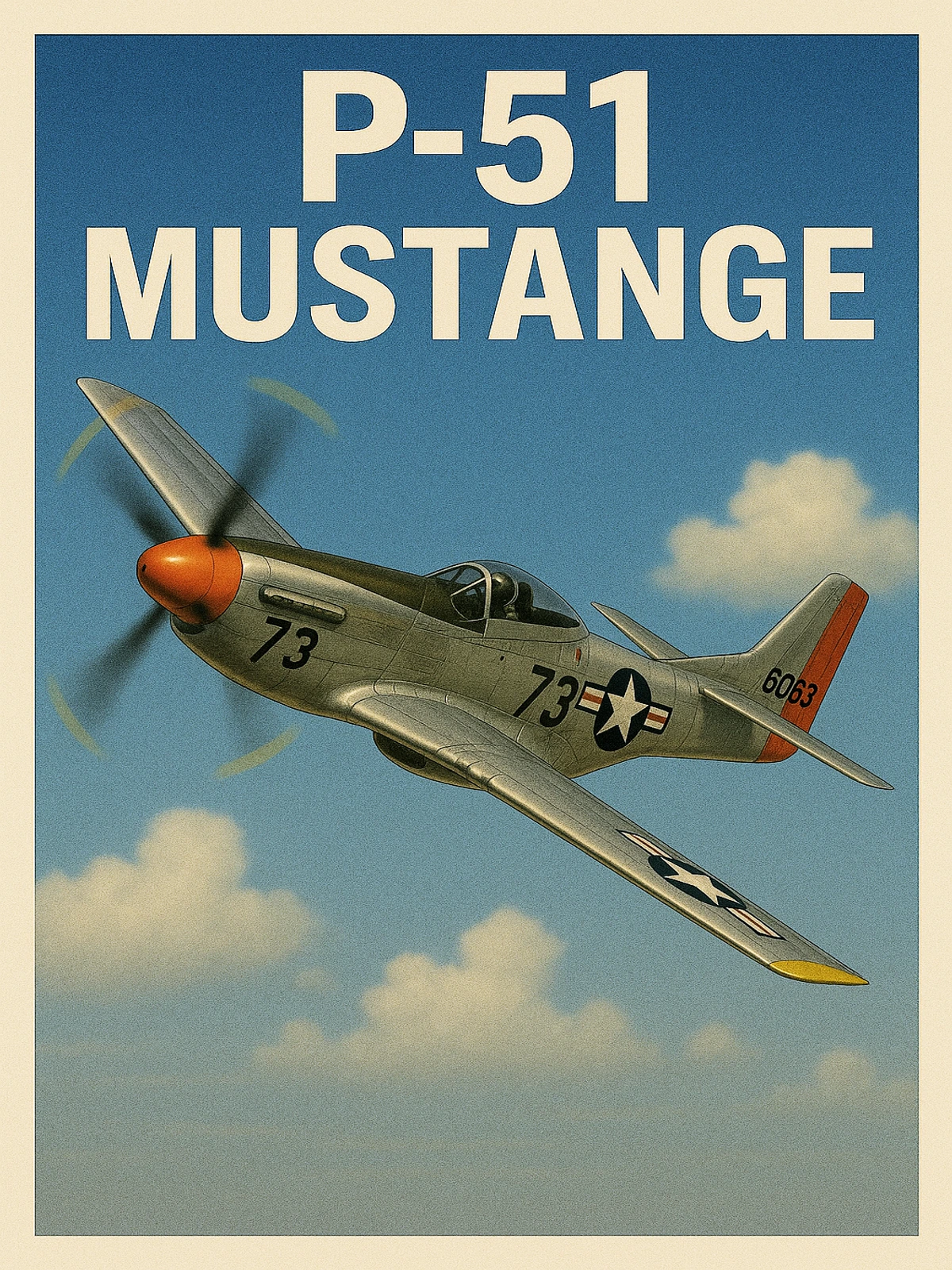 P-51 Mustange Vintage Aircraft Poster
