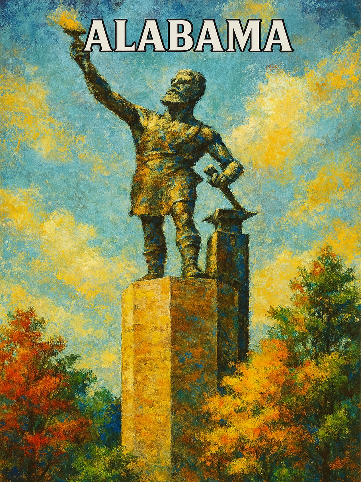 Alabama Monument Autumn Colors Poster