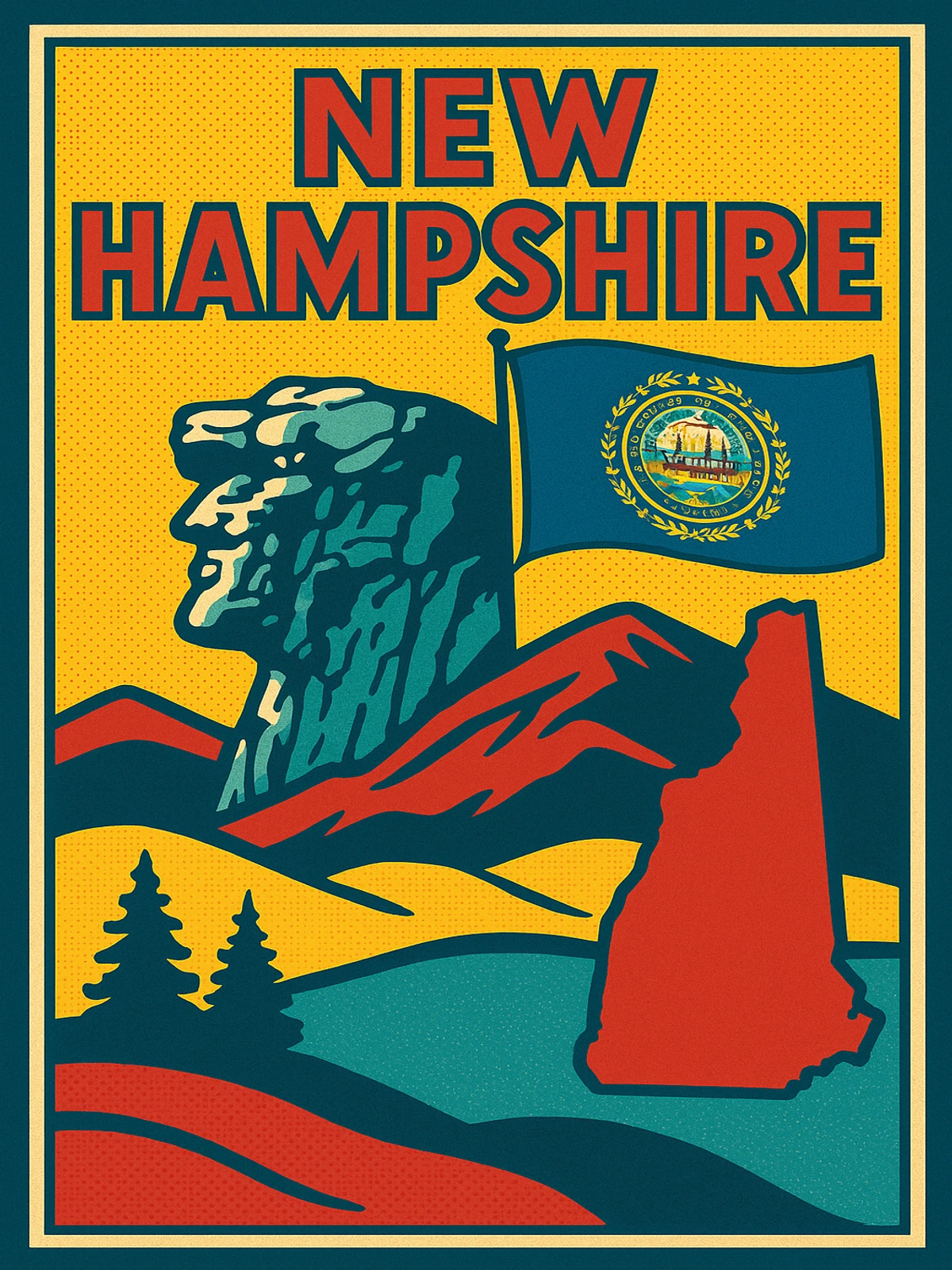 New Hampshire Scenic Landmarks Poster
