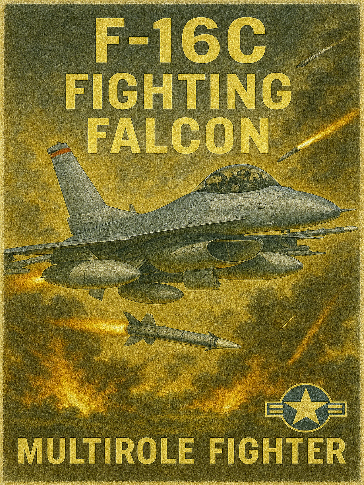 F-16C Fighting Falcon Multirole Fighter Poster