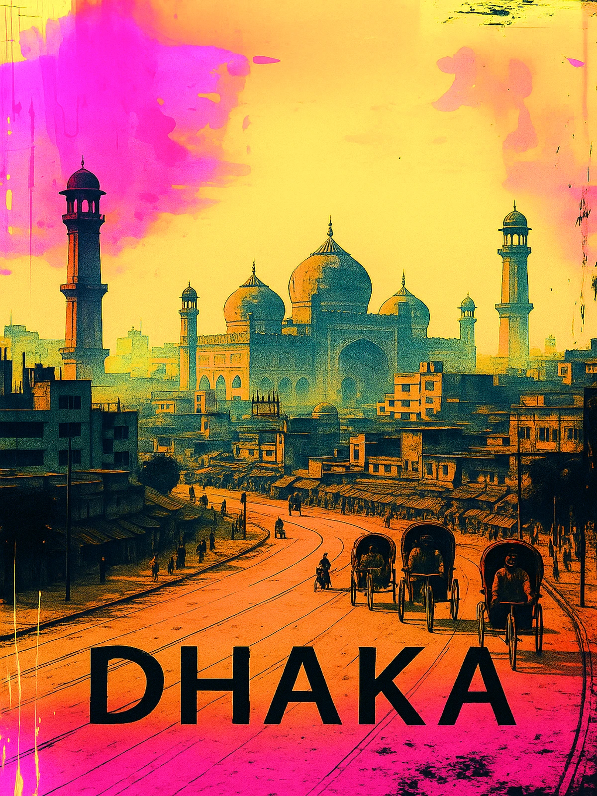 Dhaka vibrant cityscape architecture Poster