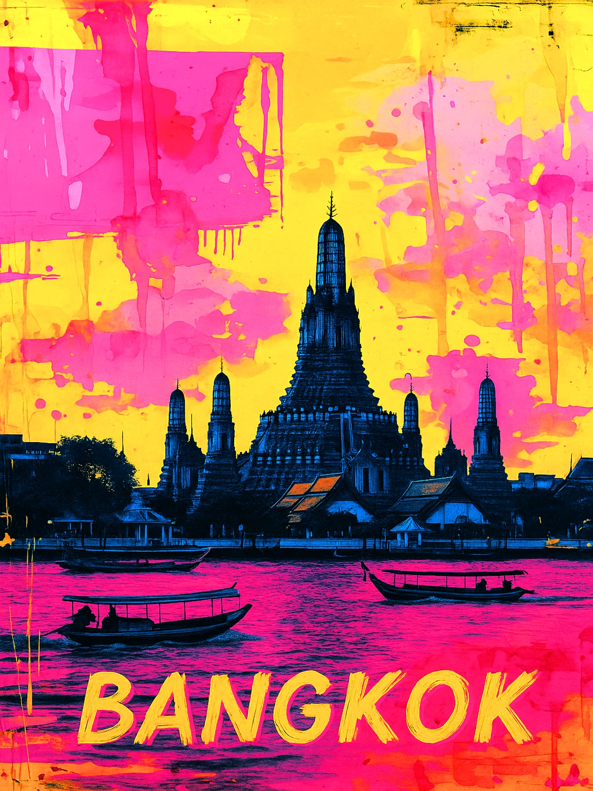 Bangkok Vibrant Skyline Poster