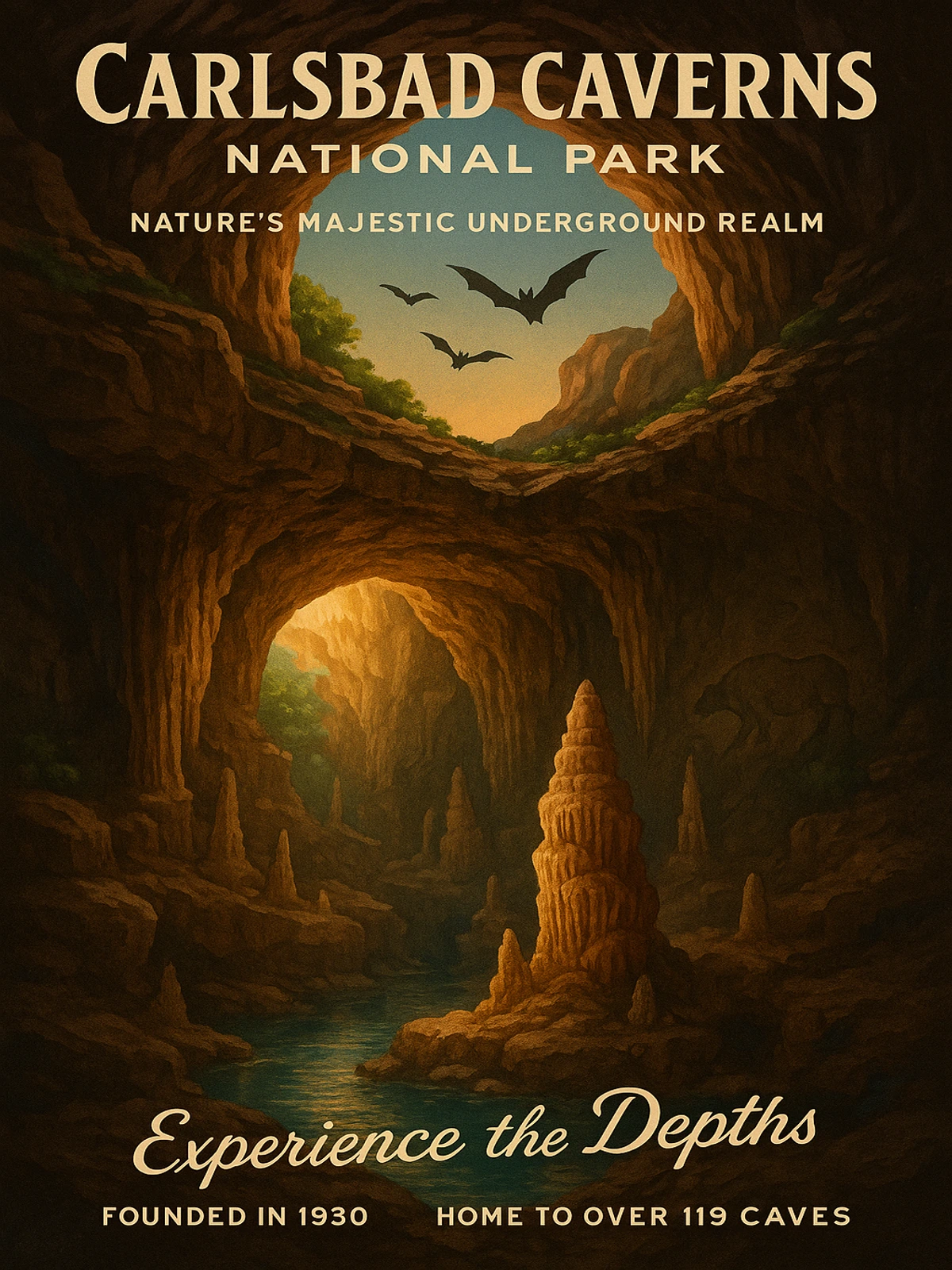 Carlsbad Caverns Nature’s Majestic Underground Realm Poster