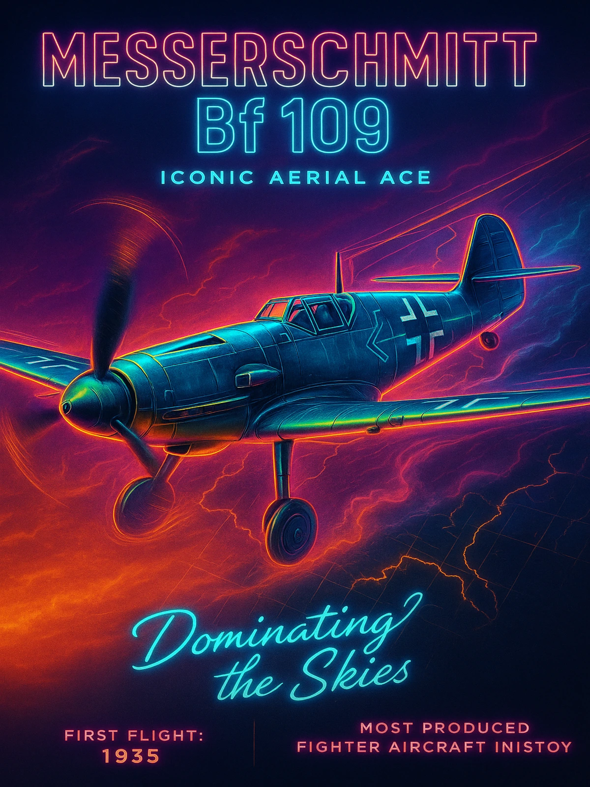 Messerschmitt Bf 109 Iconic Aerial Ace Poster