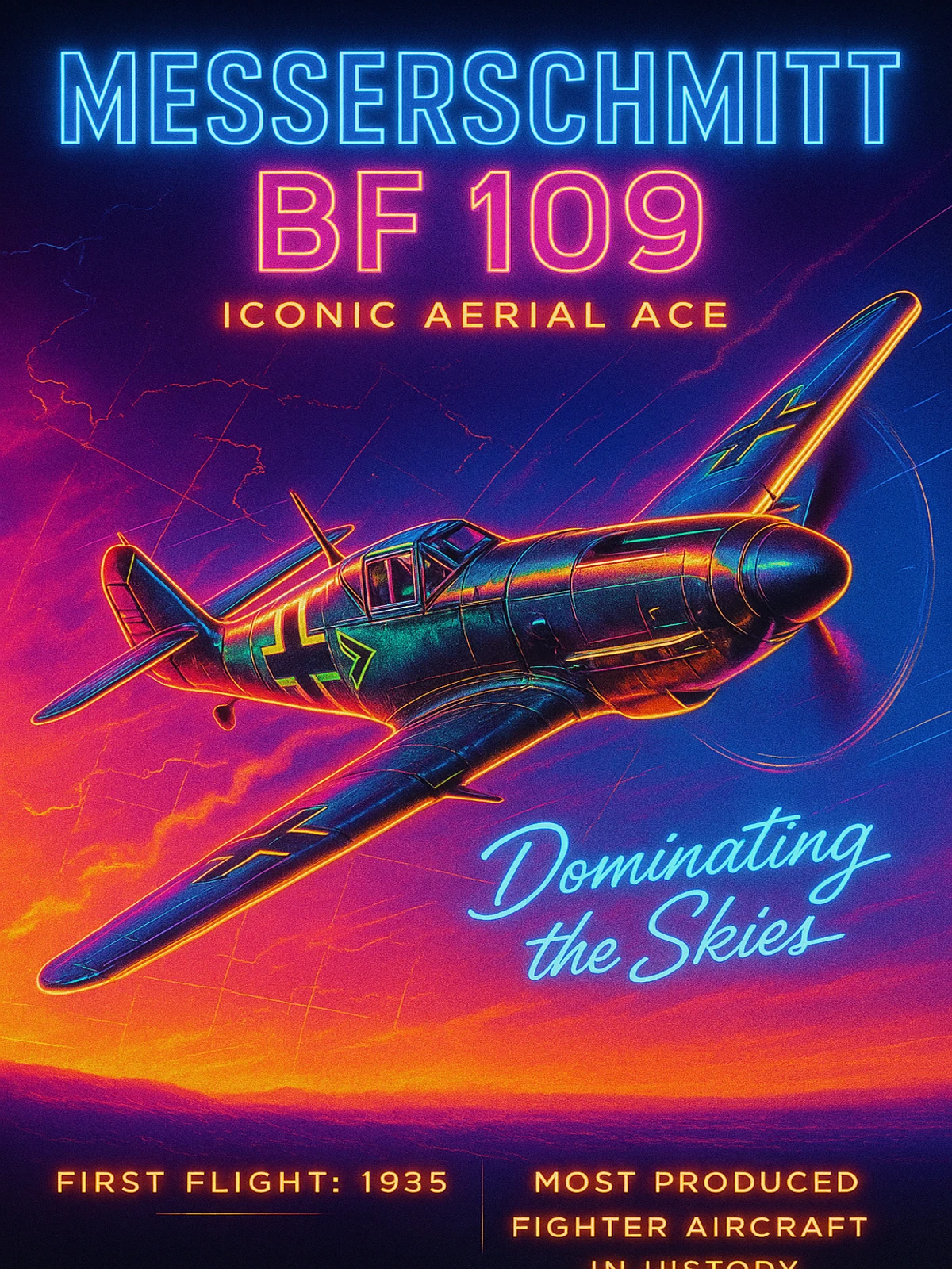 Messerschmitt BF 109 Iconic Aerial Ace Poster