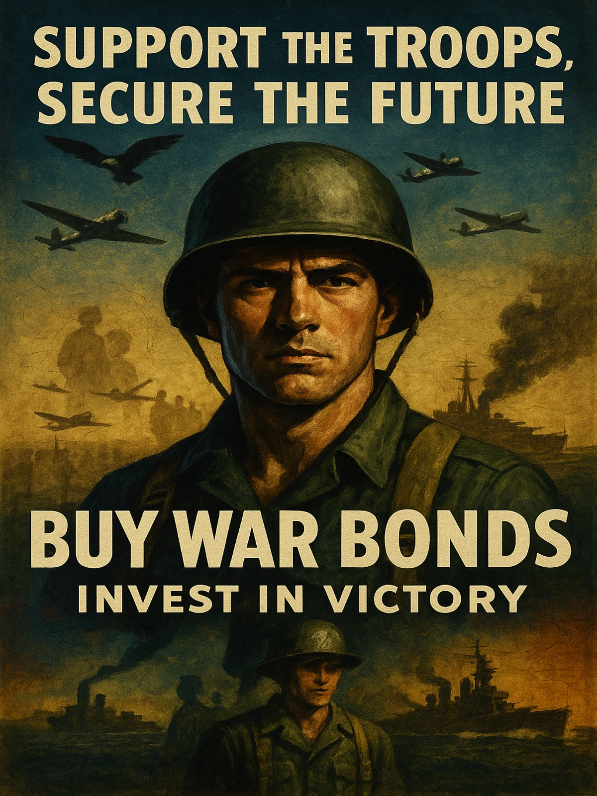 Support the Troops Secure the Future Poster