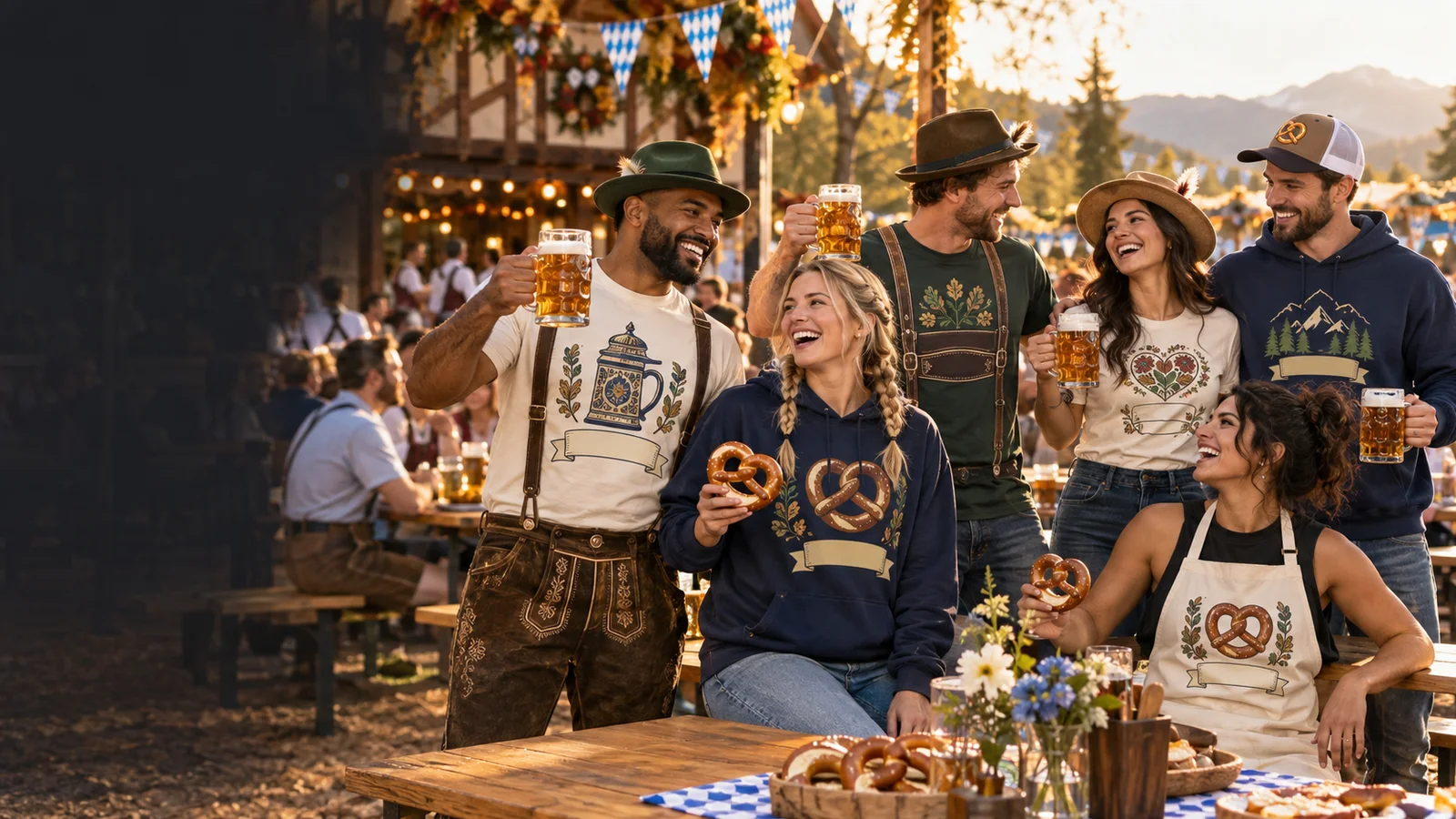 Festival shirts, stein-ready mugs and party merch