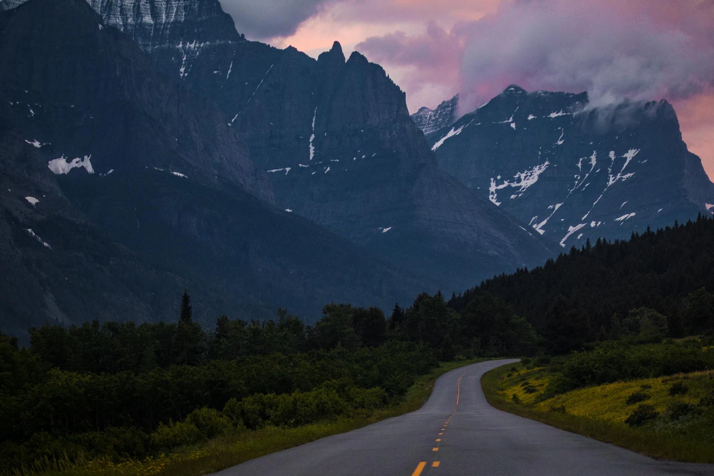 Going-to-the-Sun Road winds through Glacier National Park
