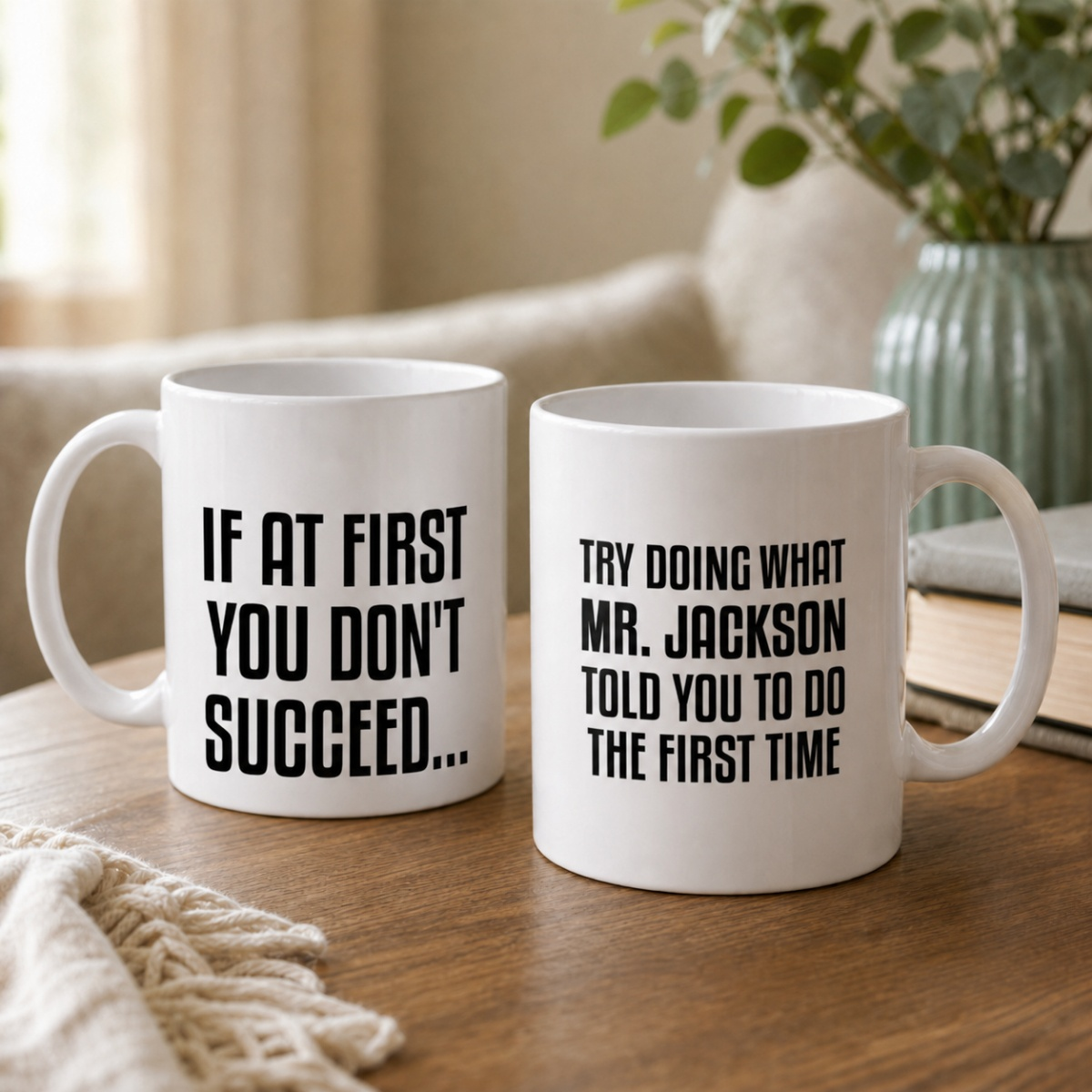 If At First You Don't Succeed Funny Personalized Name Coffee Mug - Hero