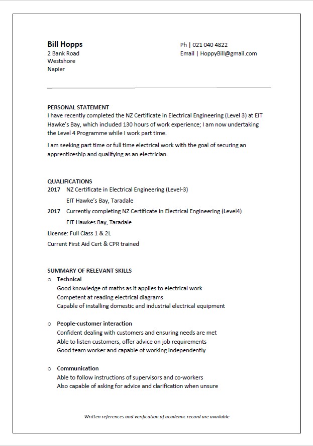 Cv Format For Freshers Job