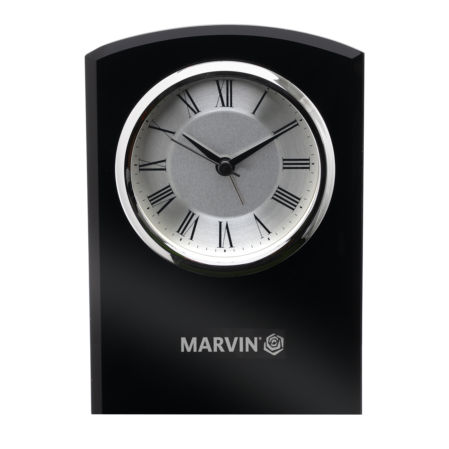 SelfStanding Black Glass Desk Clock The Group