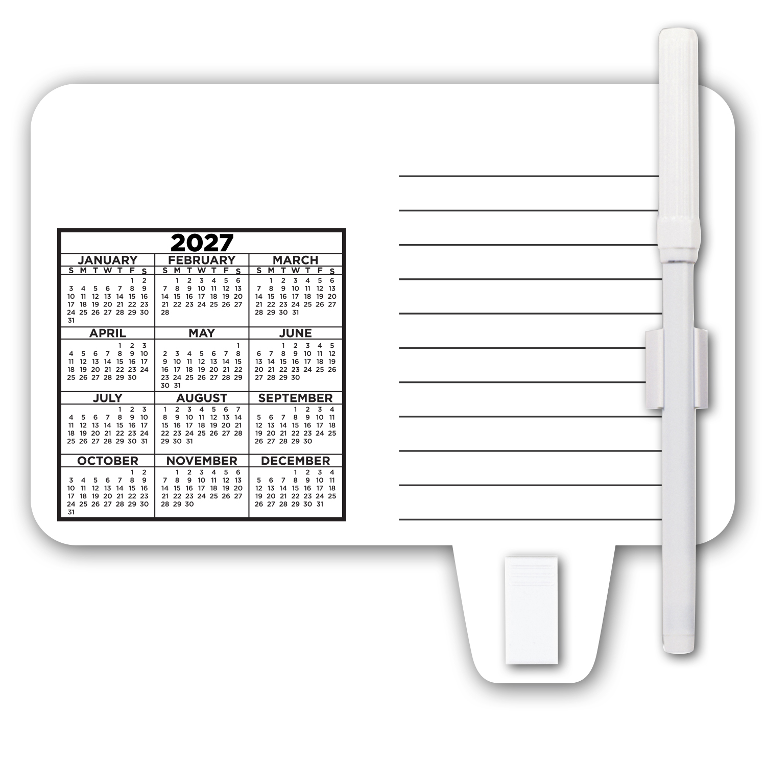 Calendar / Memo Magnet with Clip