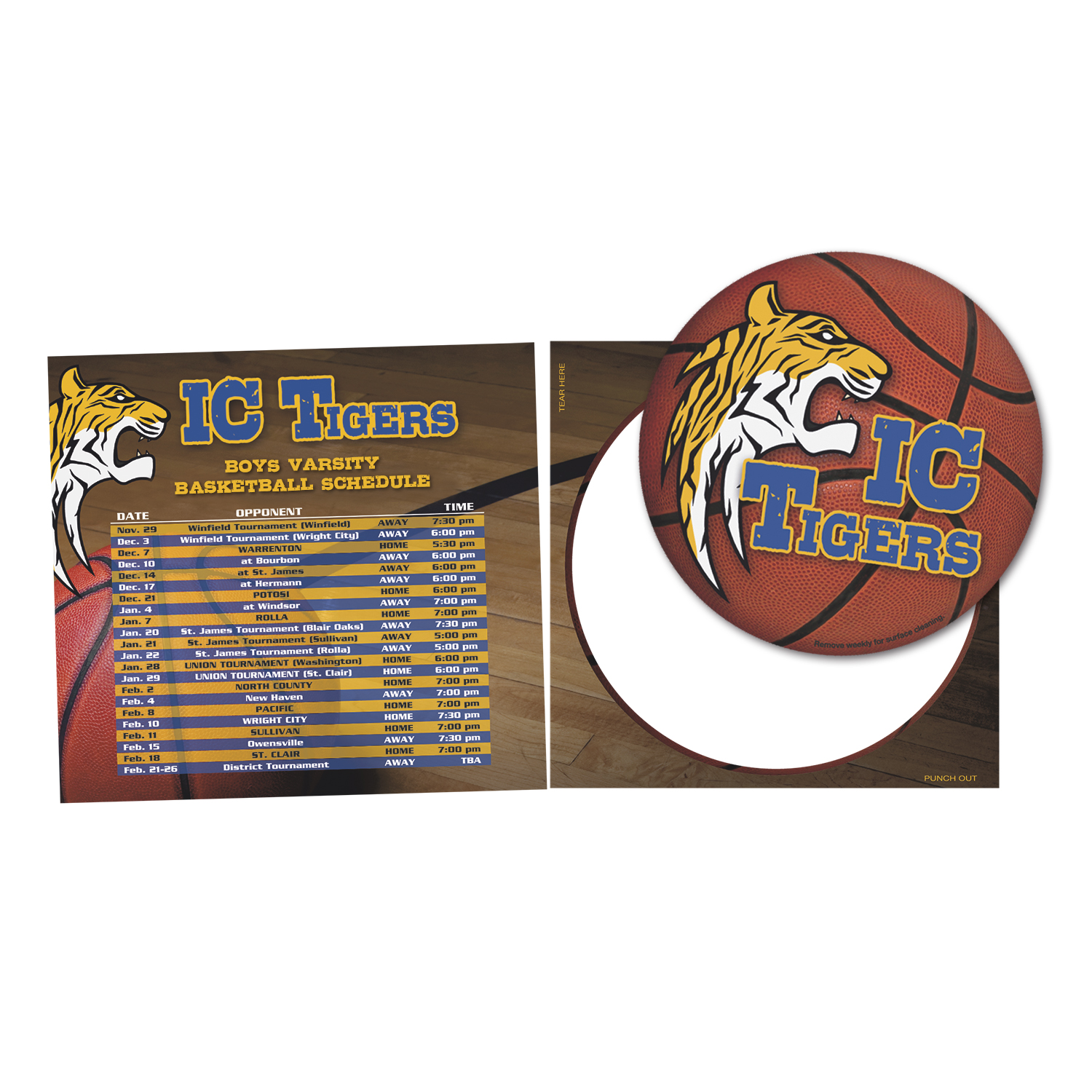 Schedule Magnet w/ Circle Punch Out Car Sign 1