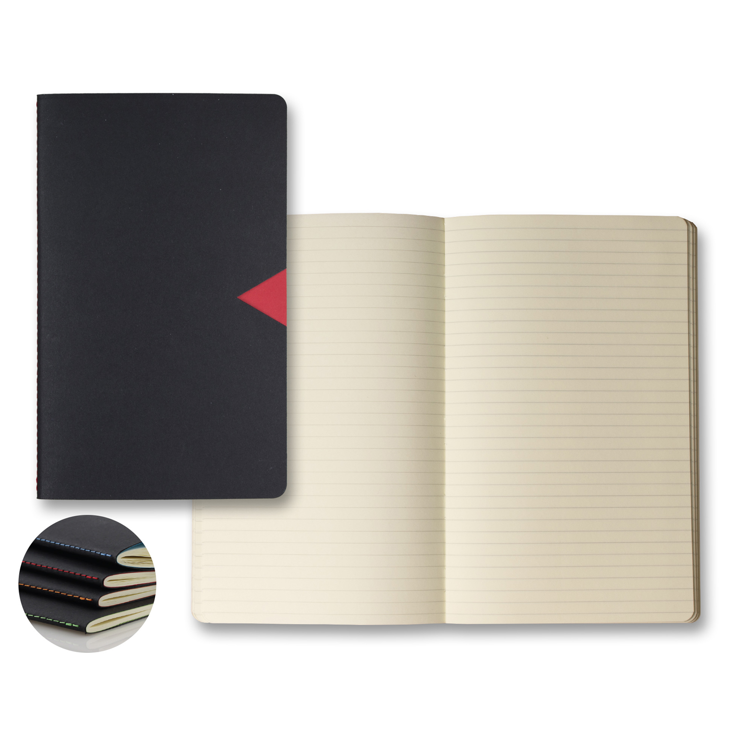 Castelli Black Notch Medio Lined Ivory Page Journal | The Magnet Group