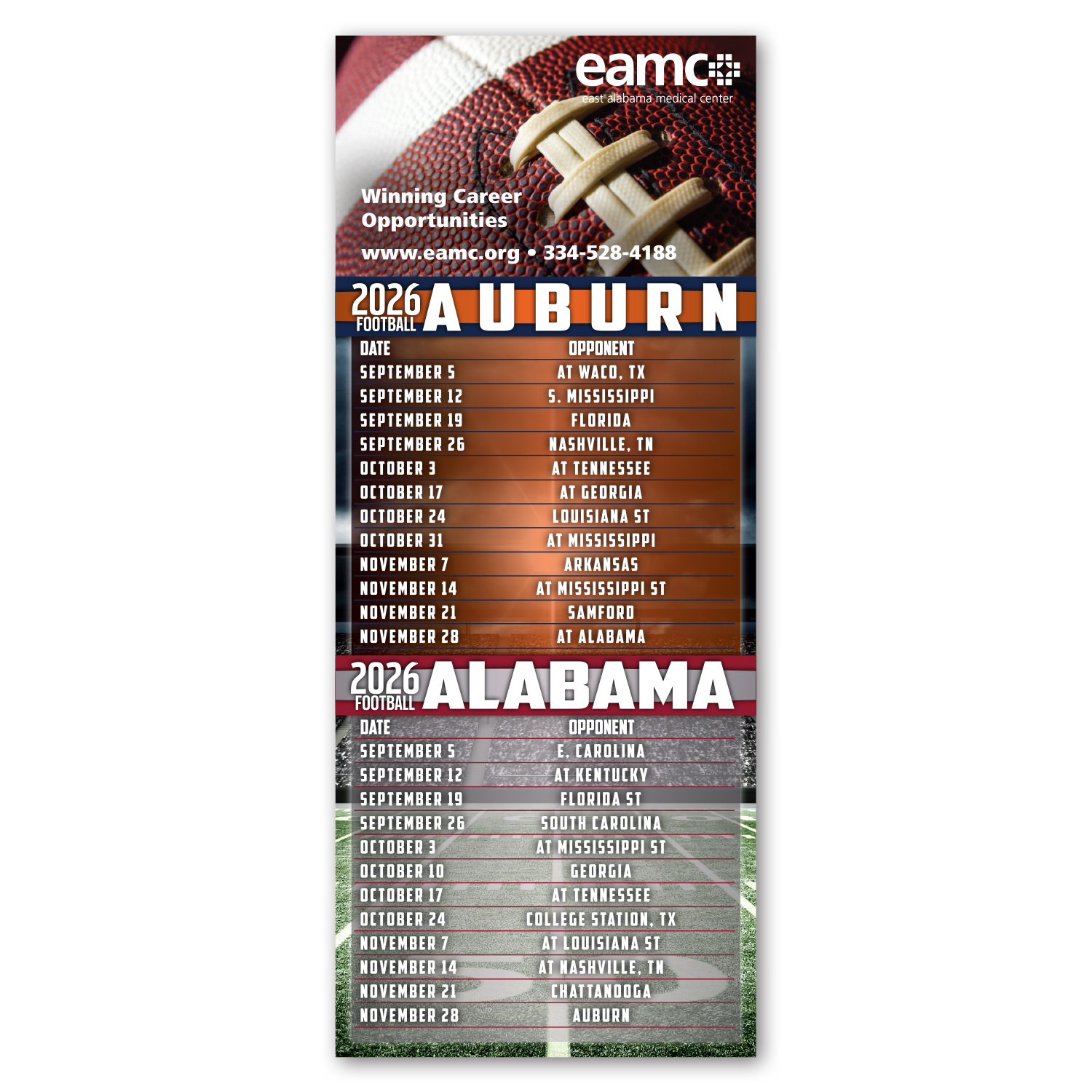 Football Schedule Magnet 30
