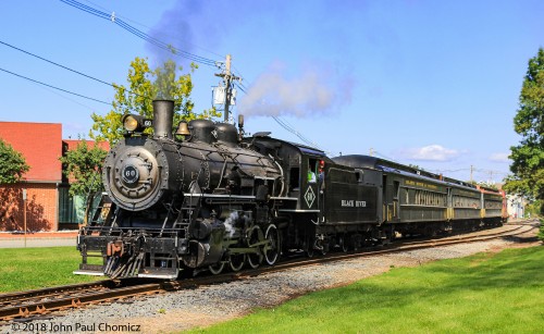 One of the BR & W steam excursions as it departs Flemington.