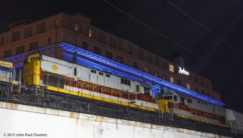 On the day of the steam excursion, I don't know if it was coincidence or not that the D & L positioned their two DL & W heritage units in front of the old terminal.