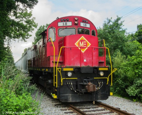 Remember when you could see M & E #: 18 do some switching at an industry near Rockaway?