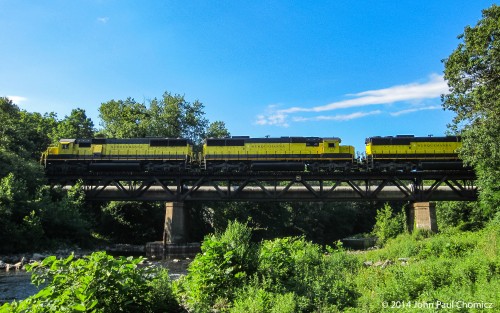 The SU-99 runs over the Ramapo River, in Oakland, on its way out to Binghamton.