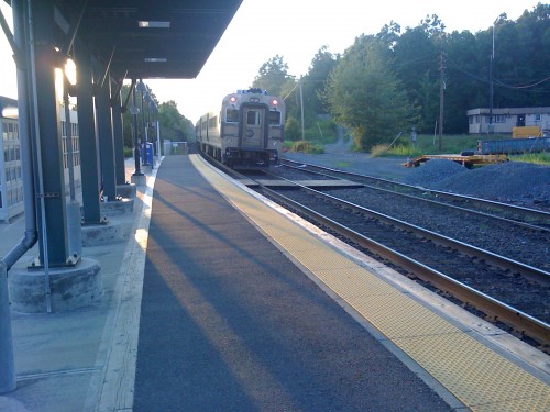 An MNCW Cab car is seen with markers on at Campbell Hall, NY with some nice shadow effects.

7/17/2010