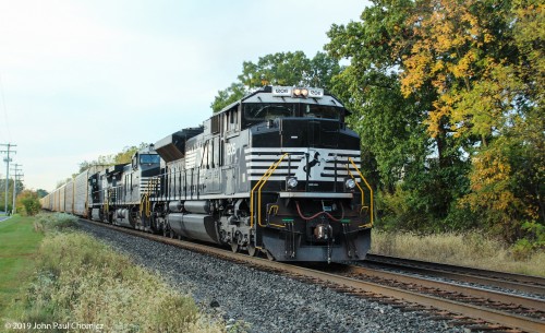 An eastbound NS Autorack passing through Temple, PA.