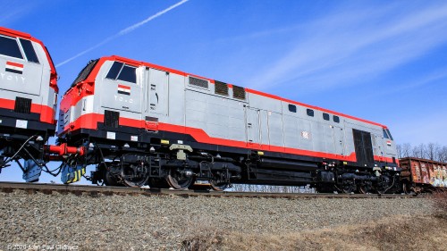 Egyptian Railways #: 2515 is a General Electric ES30ACi and is one of the first ten units, in an order of 110 locomotives, to be delivered to the Egyptian National Railways.