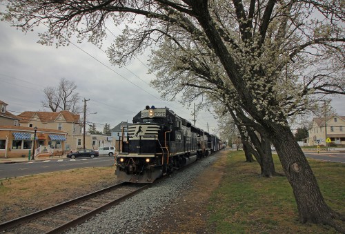 WPCA-51 under some flowering pear trees in downtown Laurel Springs