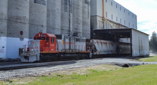 CAGX #: 608 waits as some hopper cars are being loaded at the Conagra Grain Silos in Martin's Creek, PA.