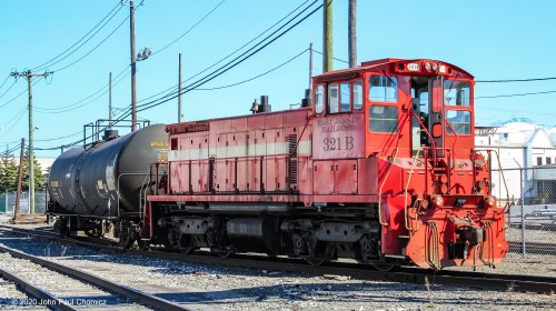 The East Jersey Railroad switching the tank cars down on the southern end of the Hook Road, in Bayonne, NJ.