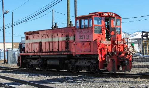 The East Jersey Railroad #: 321 B is one of the railroad's two units that provide in-house switching for the IMTT tank terminals, in Bayonne, NJ.