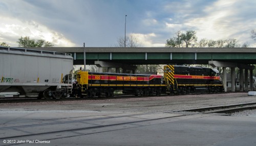 Iowa Interstate Railroad slug #: 650 is an ex-GP8 that is now mated to the mother unit, #: 601 (GP38). They provide the yard power for the Iowa Interstate Railroad Yard in Council Bluffs, Iowa.