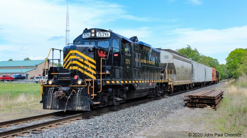 W&W #: J101 is about to cross over South Burlington Road and enter the Bridgeton Yard, marking the end of the trip, for chasing this local.